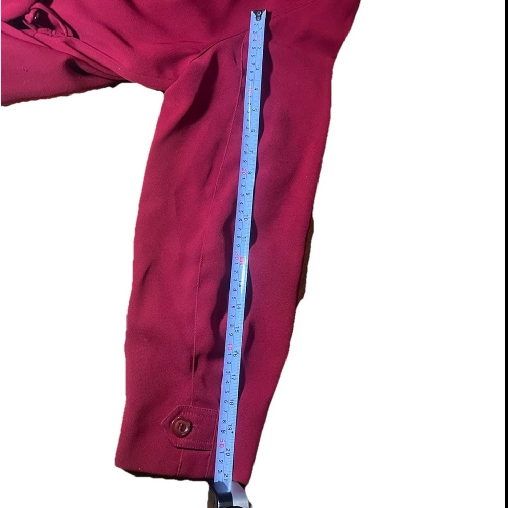 Gallery Womens Trench Coat Cotton Blend Red Size L - Picture 13 of 16